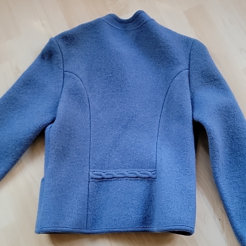 Vintage Kitz Pichler Blue Austrian Wool Blazer Jacket Small with Pin - Picture 13 of 13